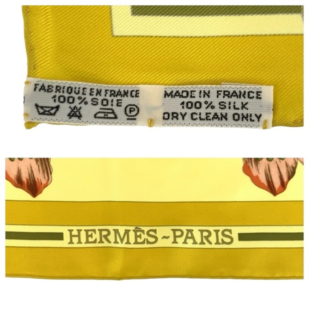 HERMES Yellow Silk Scarf - Picture 3 of 7
